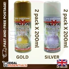 Woolbro Christmas Metallic Spray Paint – Gold (2 x 200ml) & Silver (2 x 200ml)