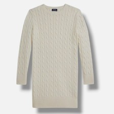 Polo Ralph Lauren Girl's Cream Cable-knit Cotton Sweater Size M 8-10 