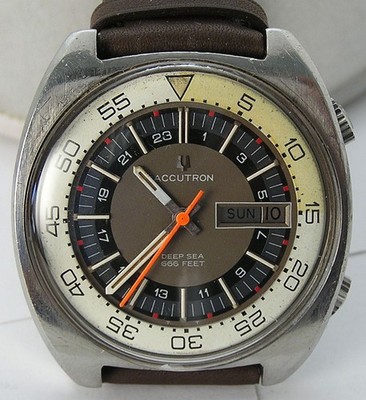 41mm Steel 1970 Accutron 666ft Deep Sea Devil Diver Watch