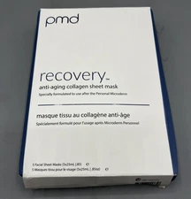 pmd RECOVERY Anti-Aging Collagen Sheet Mask, Pack of 5 - NEW Damaged Box