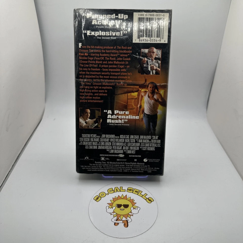 Con Air VHS Movie New SEALED Watermark 1995 NICOLAS CAGE Foto 2 de 3