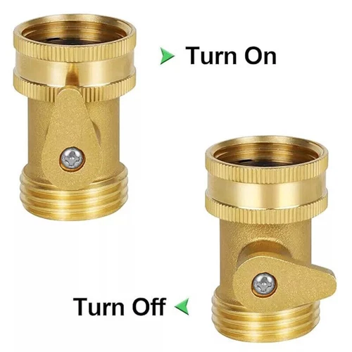 2 Packs 3/4" Garden Hose Shut Off Valve Water Pipe Faucet Connector Solid Brass - Picture 5 of 9