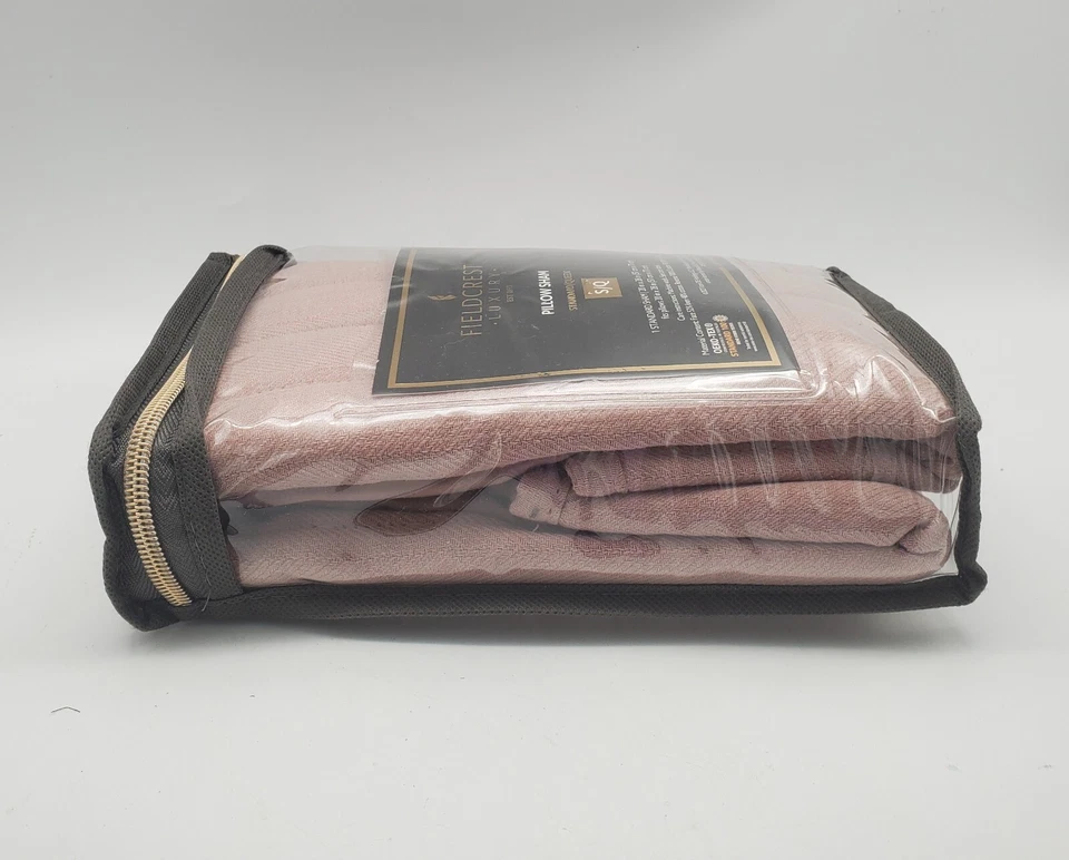 1 Funda de Almohada Fieldcrest Lujo Estándar Queen Falsa Rosa Polvorienta Nueva Foto 3 de 4