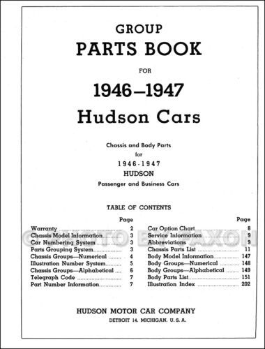1946 1947 Hudson Parts Book 46 47 Illustrated Master Catalog 6 and 8 - Picture 2 of 2