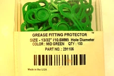 qty 100 -  OilSafe Grease Fitting Protector 13/32" -Green Factory Sealed