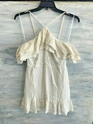 NWOT! LUST + WANDER 'Daisy' Off-the-Shoulder Mini Eyelet Dress, S - Cream |  eBay