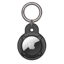 For Apple Airtag Case Cover Keychain Ring Protective Carbon Fiber Shell