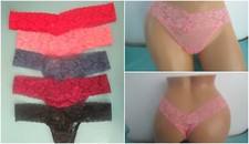 NWOT Lot of 5 Women LACE THONG Panties Multiple Colors Size Small