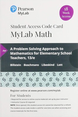 Problem Solving Apprch to Math for Elem Sch Teachers, 13E, MyLab *Digital* Code