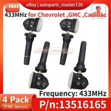 SET (4) 433MHz 13516165 Tire Pressure Sensor TPMS For Chevrolet Silverado GMC