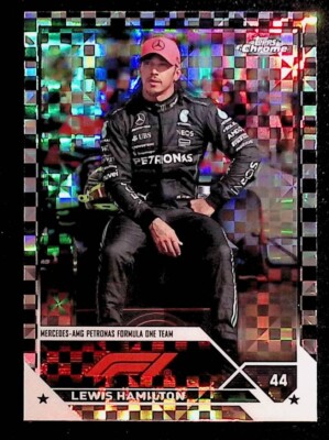 Lewis Hamilton 2023 Topps Chrome F1 Checker Flag X-Fractor #22