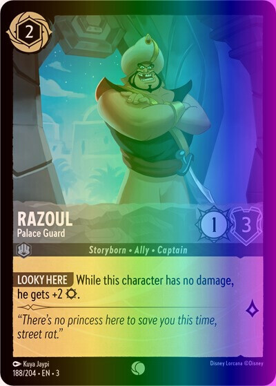 Lorcana Razoul - Palace Guard (188/228) Into the Inklands NM FOIL