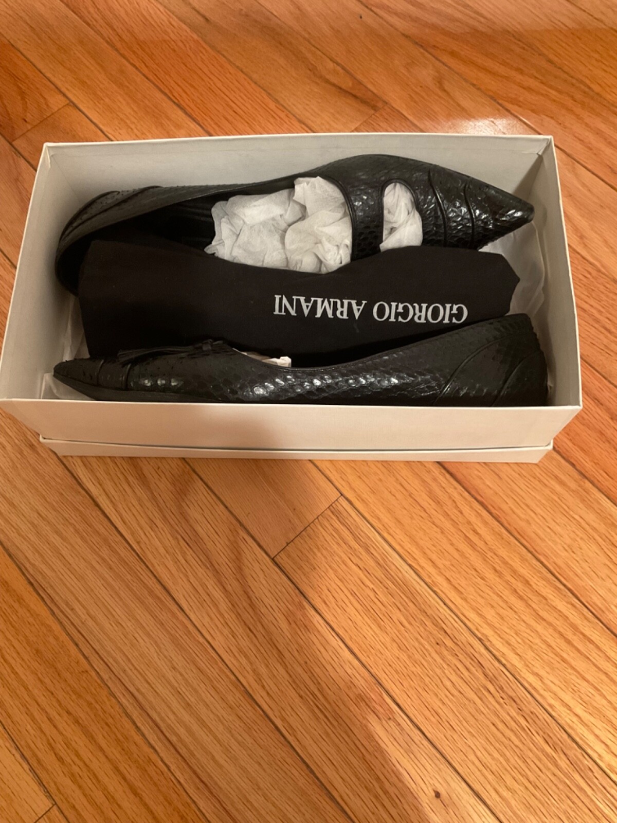 Giorgio Armani Python Leather Black Pointed Toe B… - image 9