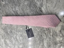 NWT Lord  Taylor Cotton boys neck tie Youth Kids Pink White Seersucker Striped