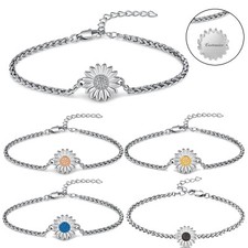 Sunflower Urn Bracelet for Ashes for Women Ashes Link Memorial Keepsake Bracelet
