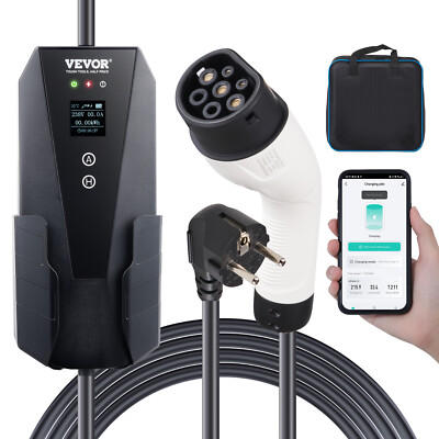VEVOR Typ2 EV-Ladekabel 16A 3.6KW Ladegerät 1 Phase Ladestation Wallbox mit APP