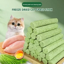 50/100pcs Cat Grass Stick, Freeze-dried Cat Snacks,Cat-Oral Cleaning Treats New