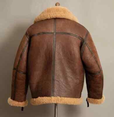 Men's B3 Irvin Sheepskin Flying Jacket RAF Aviation Flight Leather