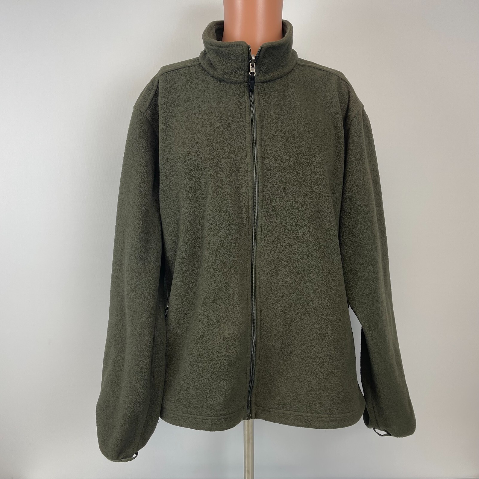 LL Bean Basic Full Zip Fleece Jacket Olive Green … - image 2