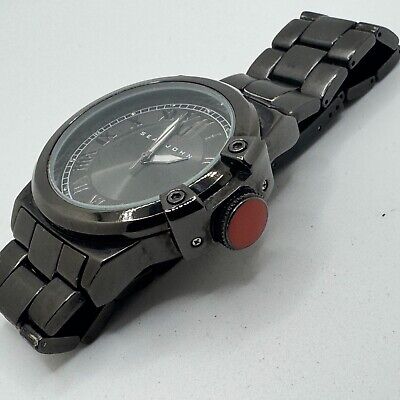 【限定販売】 Sean John Quartz Watch Men Large 47mm Black Roman Japan Movt シュタイフ社