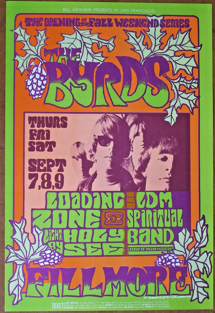 1967 Bill Graham BG 82 Fillmore Poster: Byrds, Loading Zone. | eBay