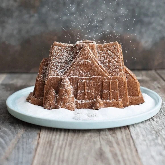 Festive Gingerbread House Bundt® Pan Christmas Nordic Ware