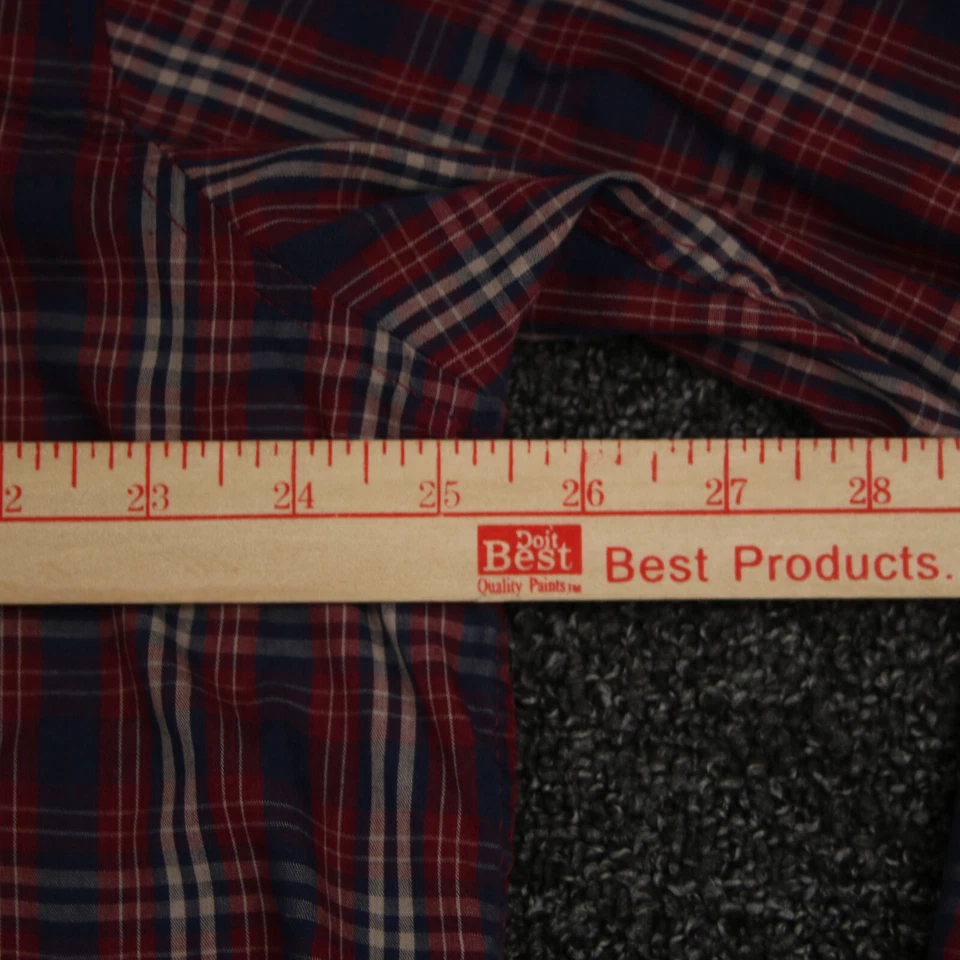 Camisa Atp Western Wear Adulto 17.5 Rojo y Azul Marino Cuadros Perla A Presión Abotonada Hombres Foto 3 de 4