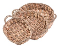 New Wickerwise Seagrass Fruit Bread Basket Tray with Handles