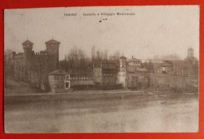 POSTCARD TURIN MEDIEVAL CASTLE AND VILLAGE (C 58)