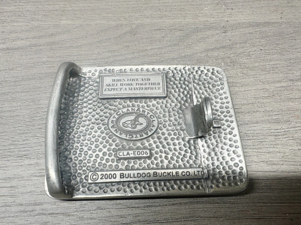 DE COLECCIÓN ESCOCÉS KILT CLAN ART CO PELTRE BULLDOG CINTURÓN HEBILLA PATRÓN CELTA Foto 3 de 4