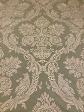 VTG Sage Green Gold Damask Jacquard Brocade Fabric- Floral/Birds - 52  x 3 yards