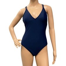 HURLEY Navy Blue One-Piece Strappy Swimsuit Bathing Suit 1603047 Sz S/P NWOT