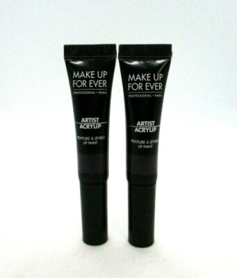 Lot of 2 Make Up For Ever Artist Acrylip Lip Paint ~ 600 ~ 0.23 oz / 7 ml x 2