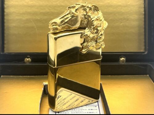 Rare Zippo Limited Edition Sculpture Horse 3D Gold Plated Lighter - Afbeelding 1 van 10