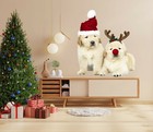 3D Christmas Dog G229 Animal Wallpaper Mural Poster Wall Stickers Decal Honey