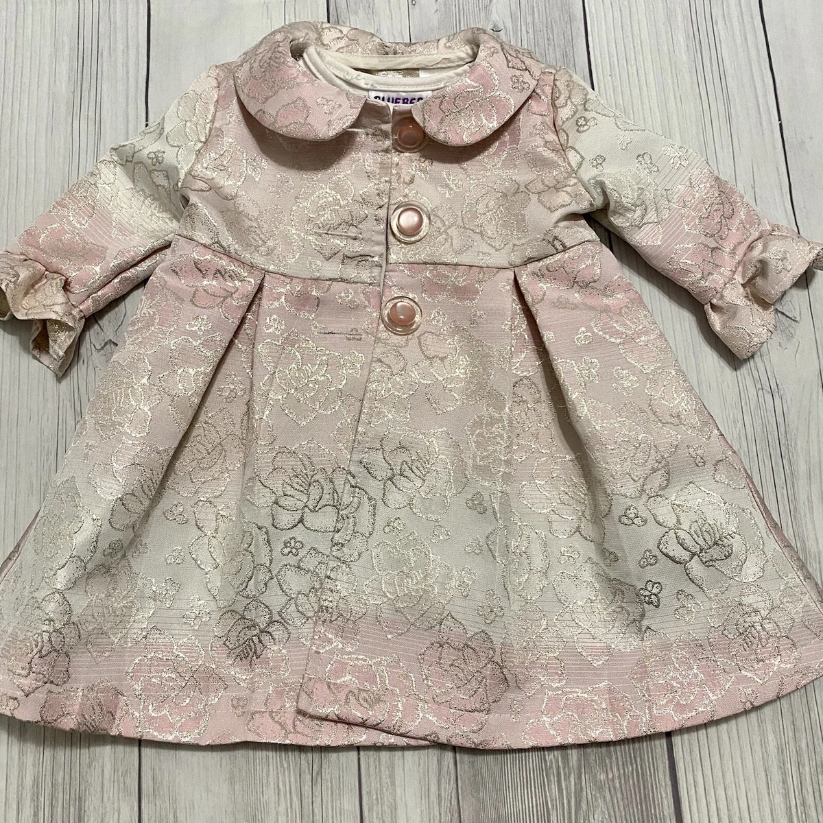 Blueberi Boulevard Baby Girl Dress Plus Coat Size 6/9 Months