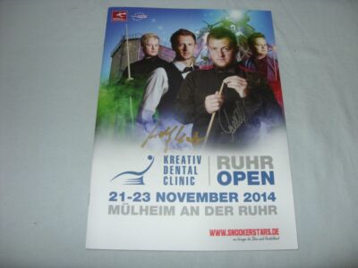 SNOOKER PROGRAMME MÜLHEIM RUHR OPEN 2014 AUTOGRAPH RONNIE O'SULLIVAN ROLF KALB