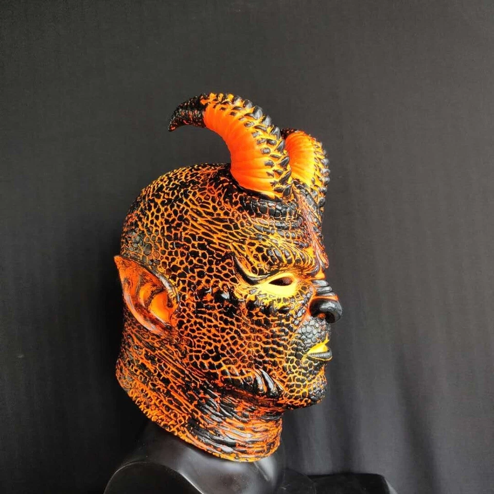 Máscara de látex The Devil Cosplay drama disfraces de Halloween accesorios para realizar Foto 4 de 4