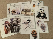 Lot of 12 NEW Assorted Greeting + Enclosure Cards, HOPPER STUDIOS, w/envelopes