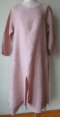 FLAX Designs  Linen   Dress    M    NWT  Encore Dress  PINK