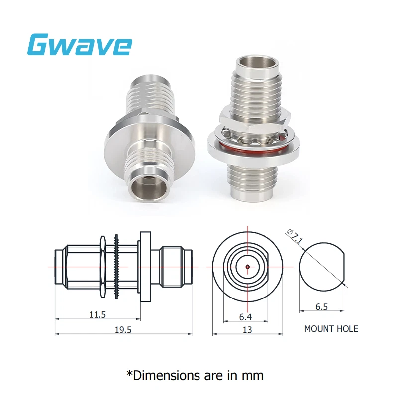 2.4mm Female to 2.4mm Female Bulkhead Mount Adapter, DC - 50GHz - Image 4 of 4