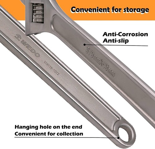 Shifter spanner Adjustable Wrench shifting spanner 2 5 6 8 10 12 15 18 24 inches - Picture 6 of 10