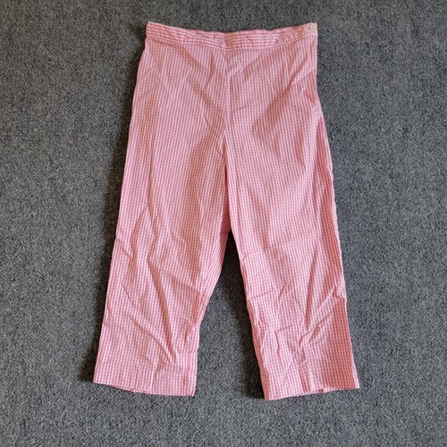British Khaki Pants Size 8 Vintage Pink Gingham Capris Straight Leg Pedal Pusher