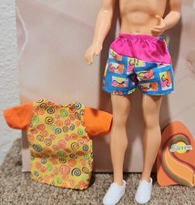 4 pc LOT  1989 MATTEL HAWAIIAN FUN SWIM TRUNKS for KEN DOLL SHIRT  SNEAKERS 