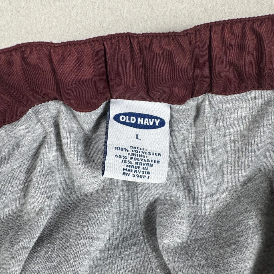 Vintage Old Navy Pants Mens L Baggy Y2K Cargo Burgundy Ski Fleece Lined Skater - Image 4 of 4