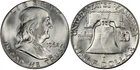 1962 FRANKLIN HALF DOLLAR UNC - BLAST WHITE GEM BU UNCIRCULATED FROM ORIG. ROLL!