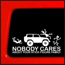 Stick Figure Sticker For Jeep Wrangler Family Nobody Cares Decal Bumper Sticker