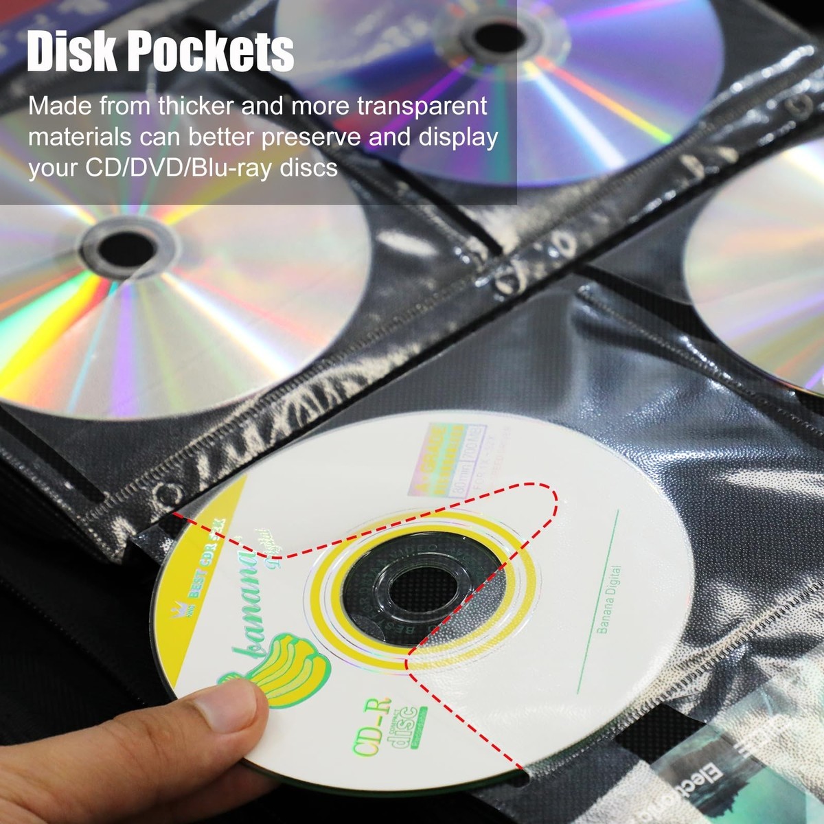 CD/DVD Storage Binder Case, Blu Ray Storage Case Capacity 136