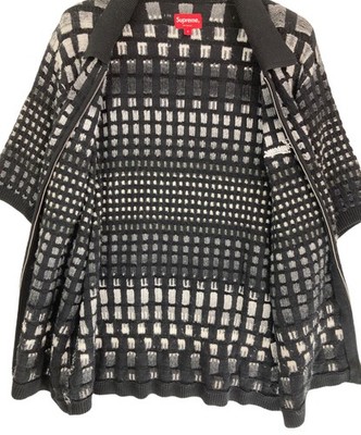 SUPREME Gradient Grid Zip Up Polo Size: S Black Men | eBay