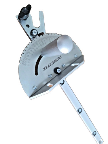 POWERTEC Deluxe Miter Gauge for Table Saw with 120 Angle Stops